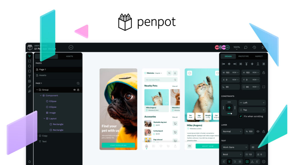 Pen Pot Web Based UI UX design tool is free open source tool